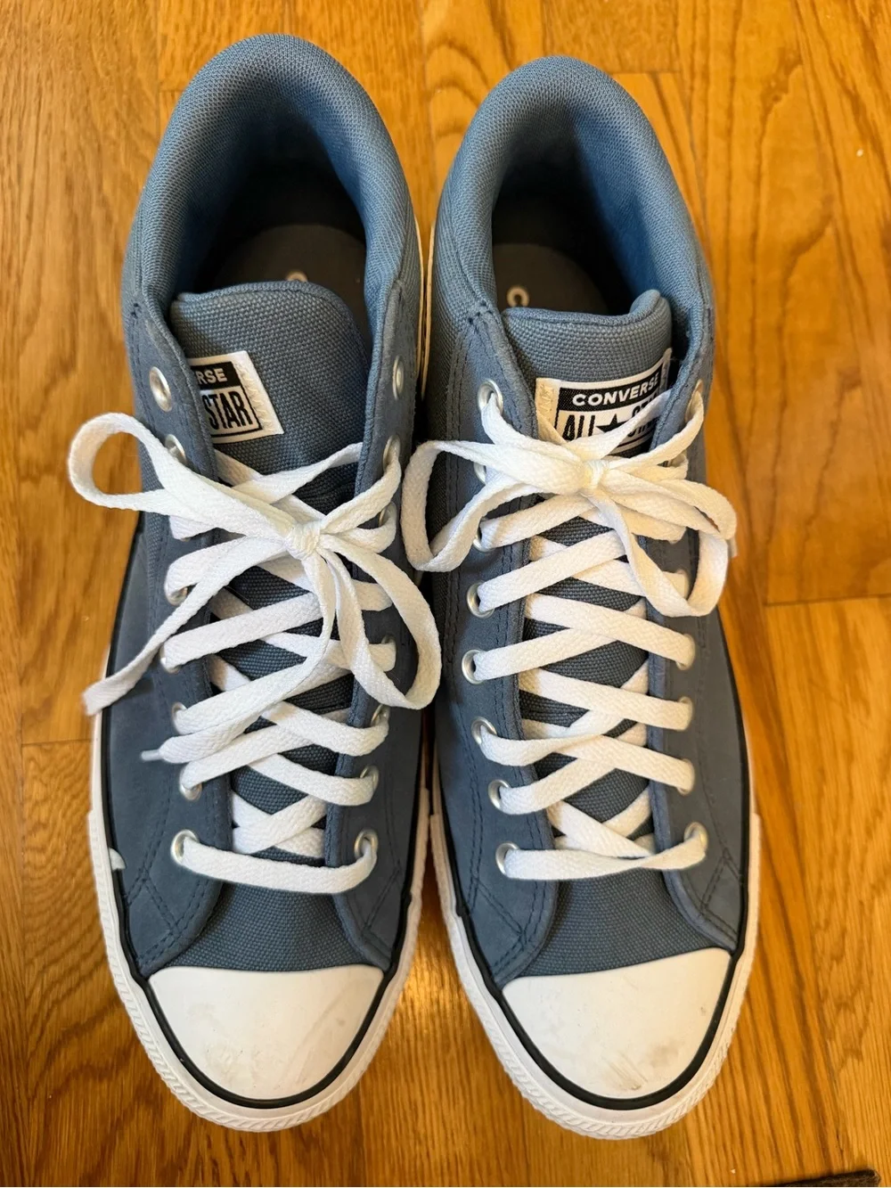 Converse High Top Sneakers Blue with White Accents - Picture 2 of 7